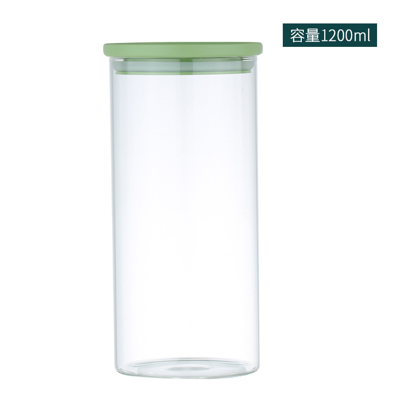 Frascos Redondos Sellados de Borosilicato de Alta Calidad al por Mayor, Frascos de Vidrio Transparentes para Almacenamiento, Frascos para Conservar Té Fresco, Frascos para Almacenar Granos y Dulces