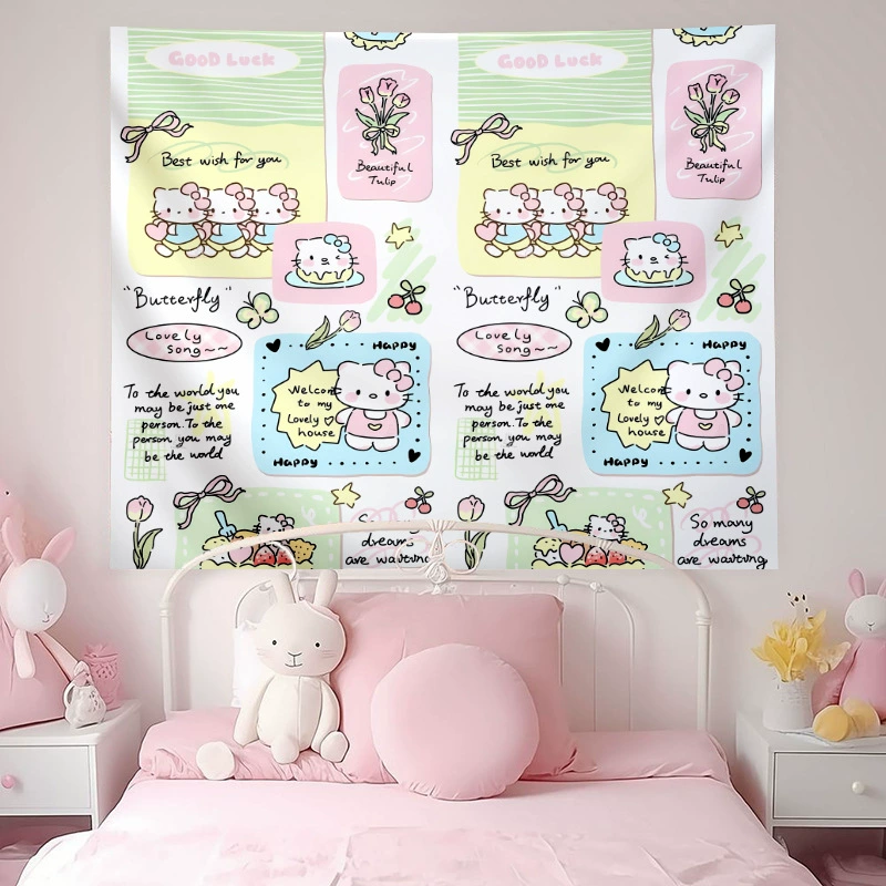 Hello Kitty, милые мультяшные украшения для кровати в спальню