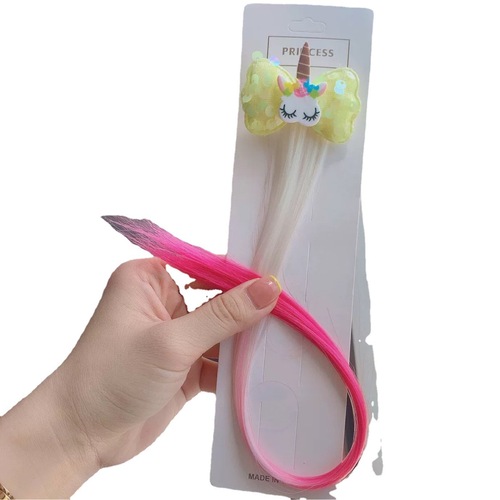 Children's Sparkling Butterfly Bow Unicorn Pony Hair Clip for Girls, Cartoon Style, Hair Accessories for Dolls, Fake Hair Clips