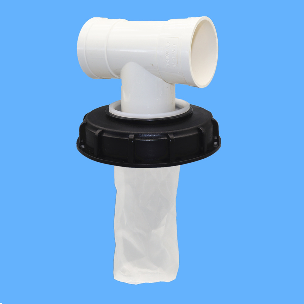 DN75 Barril de tonelada IBC transfronterizo DN110 Cubierta de filtro de plástico Cubierta de filtro 163mm con malla de filtro Cubierta de barril DN150