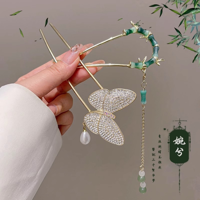 Nueva perla china en forma de U pinzas de cabello para mujeres 2025 nueva cabeza de bola artefacto de cabello de cabello de peinado pinzas de cabello de cabello