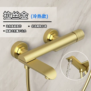 OZON跨境简约酒店淋浴花洒套装家用浴缸简易花洒小户型无顶喷金色