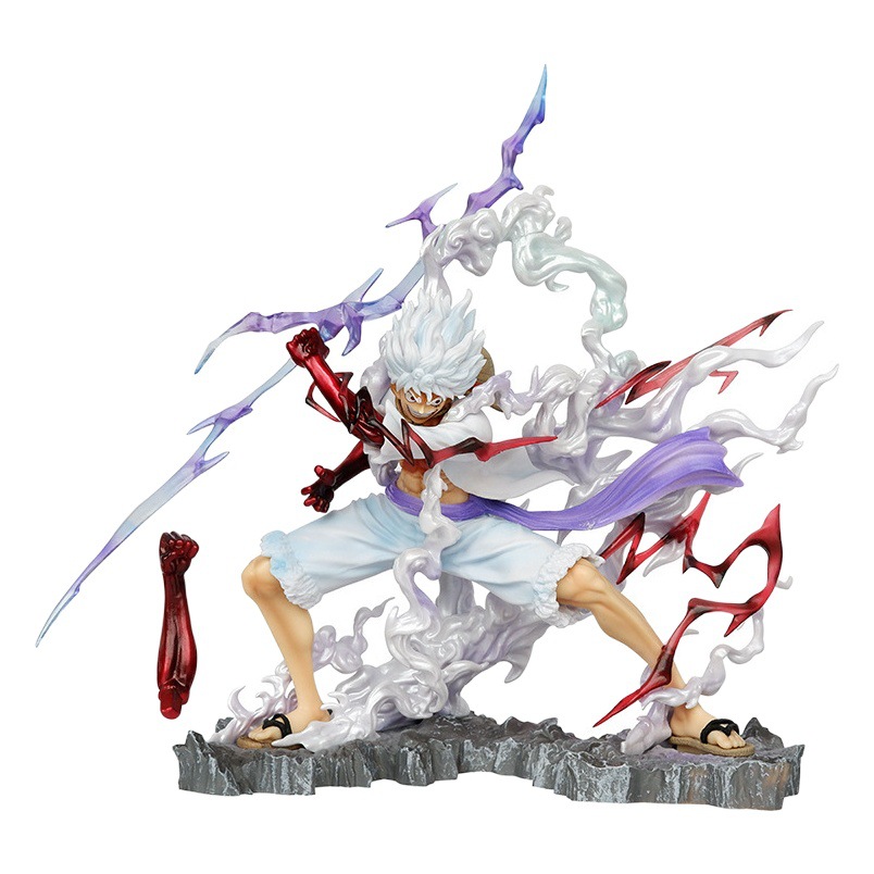 Una pieza mantenga el Thunder cinco-engranaje Nica cinturón tediano rayo cinco-engranaje Luffy Sol Dios modelo decoración mano