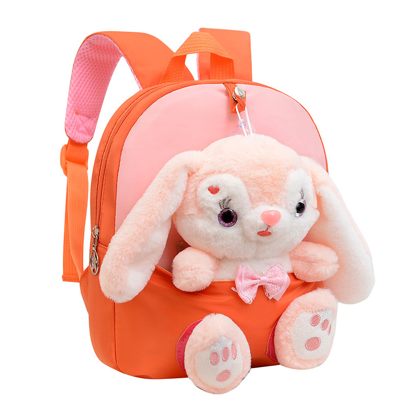 Otoño y invierno bolsas escolares de peluche para jardín de infantes bolsas de dibujos animados regalo para niños muñecas colgantes de hombro mochila de estudiantes niñas