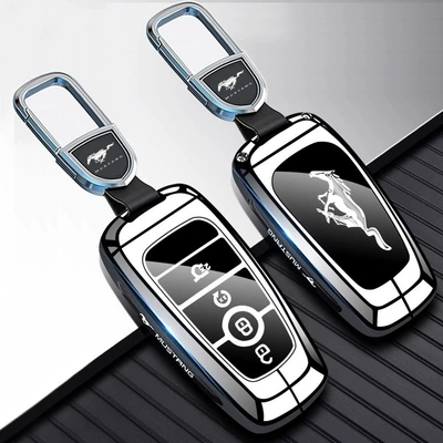 Static Rod/Key Bag Cover Mustang Electric Horse Gt - type-a-silver-white-car-logo-buckle