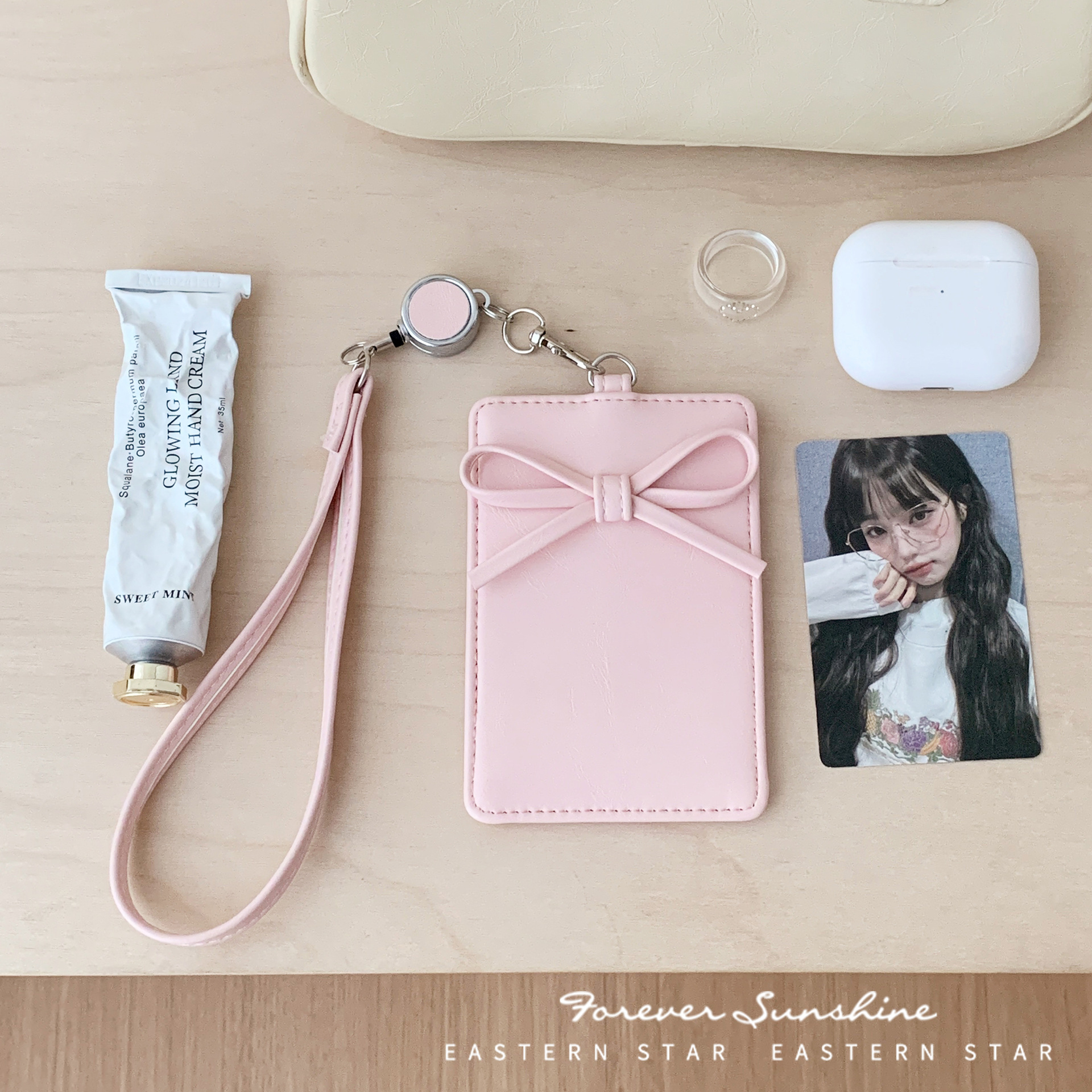 Bowknot Retractable Card Holder~Metal Lanyard Retractable Buckle School Id Retractable Cord Card Holder Japanese Style in Stock