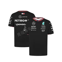 F1 гоночный костюм 2024 новый Mercedes-Benz летняя футболка с коротким рукавом с круглым вырезом