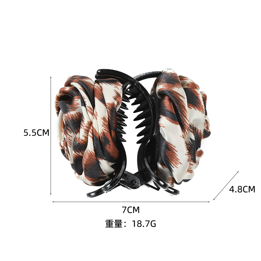 跨-border colorful leopard print camellia hair grab personality bun rose princess head female broken hair small scratch wholesale