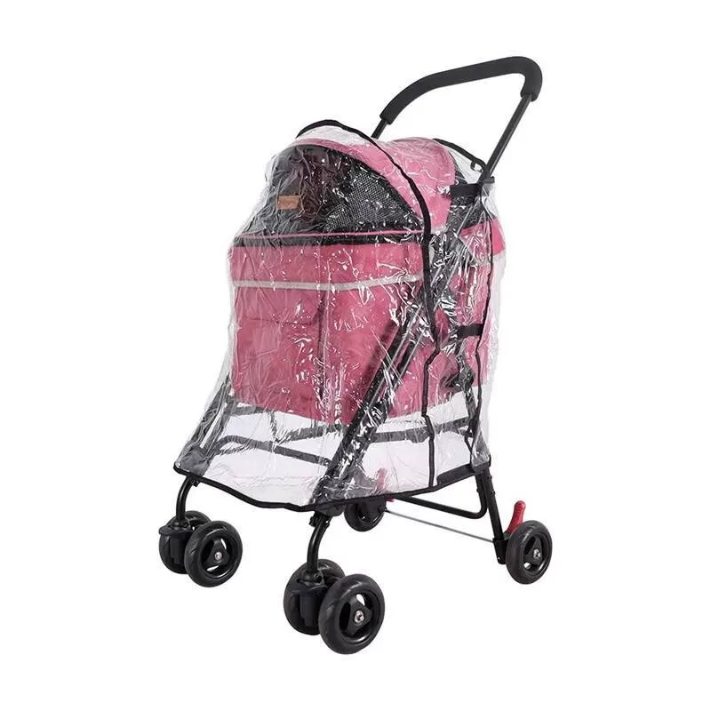 Cart, raincoat, suitcase, pet