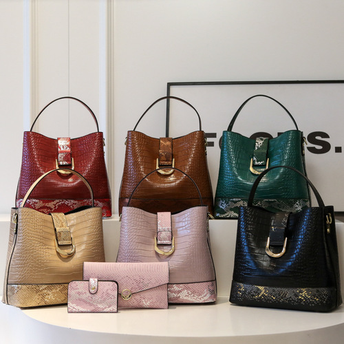  New Foreign Trade Bags Women's Multi-Piece Set Women's Bags Simple and Popular Women's Shoulder Bags Bucket Bags Wholesale