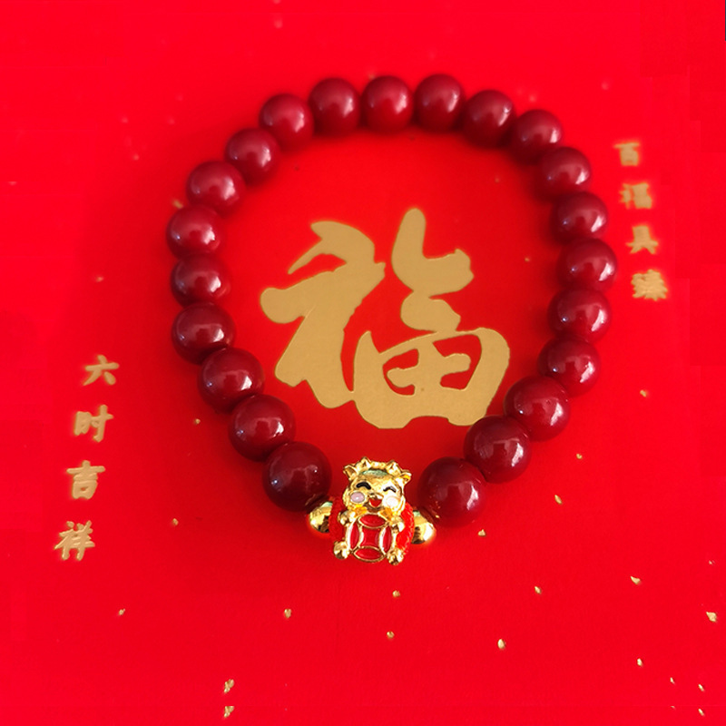 干支中国風の女性のブレスレットインジュエリー富を引き寄せる新しい甘い中国風のドラゴン新製品蒸し餃子年干支|undefined