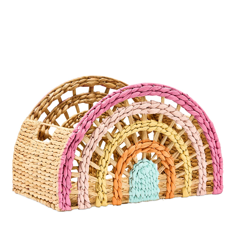 Cesta de almacenamiento transfronteriza de sauce Cesta de trenzado de hierba Cesta de almacenamiento semicircular con mango Cesta de almacenamiento