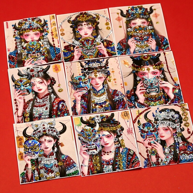 手绘彩金唐卡卡芯画芯金色嘎乌盒扎基拉姆前世今生厂家批发|undefined