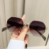 Fashionable universal metal sunglasses, European style, internet celebrity