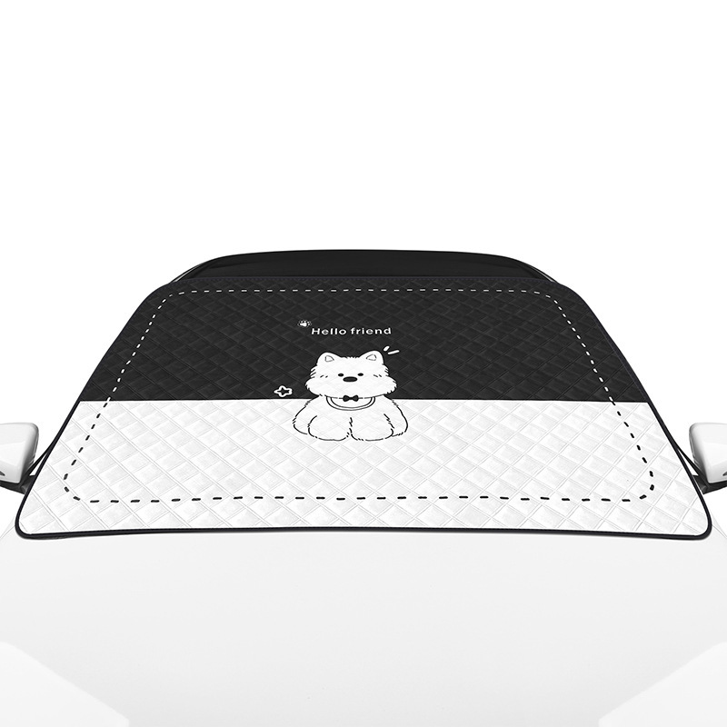 Cartoon Car Snow Cover, Snow-Proof Car Heat-Insulating Sunshade, Car Window Sunshade, Front Windshield, Front Windshield Cover Artifact