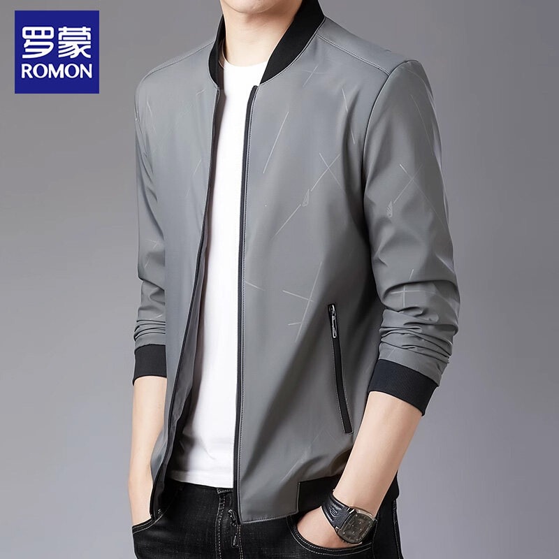 Romon Men's Jacket Spring 2026 New Trendy Youth Casual Versatile Men's Outerwear Spring and Autumn Baseball Jacket Romon Men's Jacket Spring 2026 New Trendy Youth Casual Versatile Men's Outerwear Spring and Autumn Baseball Jacket