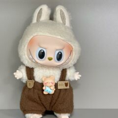 第一世代スタンディングラブ17cmビニールベビー服ラブペンダント交換用茶色のオーバーオール服