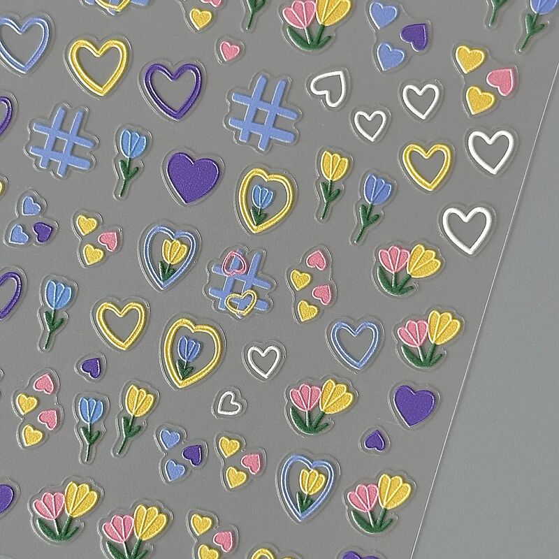 Little Red Book's Same Tulip Manicure Flat Stickers, High-Looking, Cute and Simple Flower Stickers, Nail Stickers