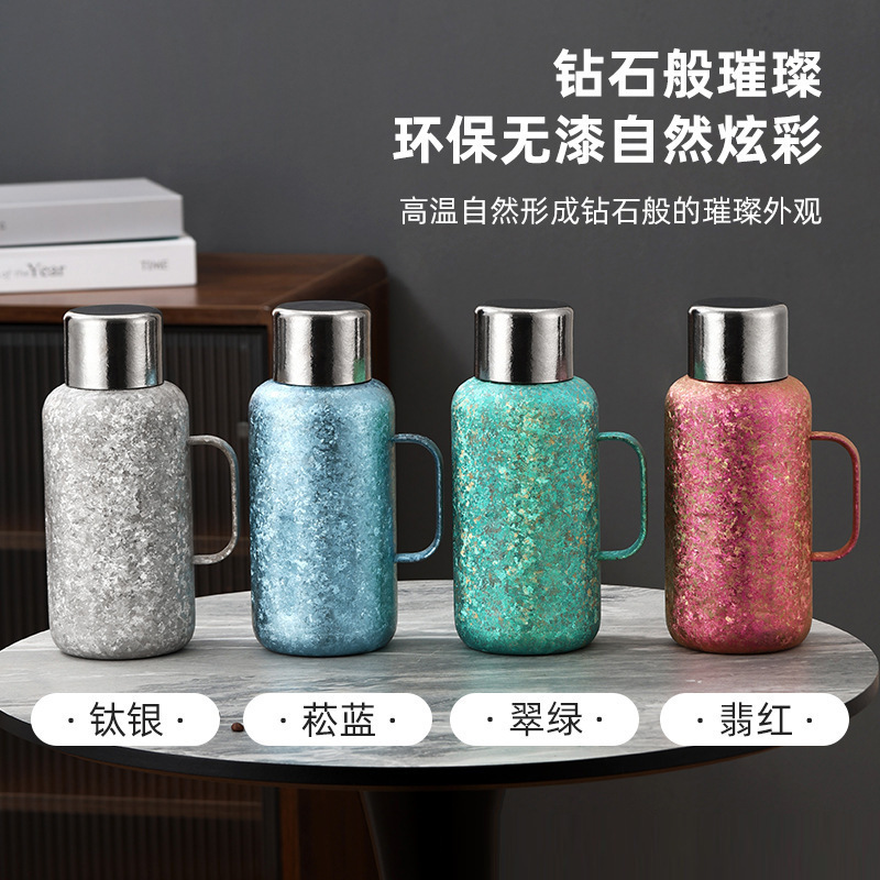純チタン煮込みティーポット 1L チタン断熱ポット大容量チタン断熱水カップ屋外トラベルカップ卸売|undefined