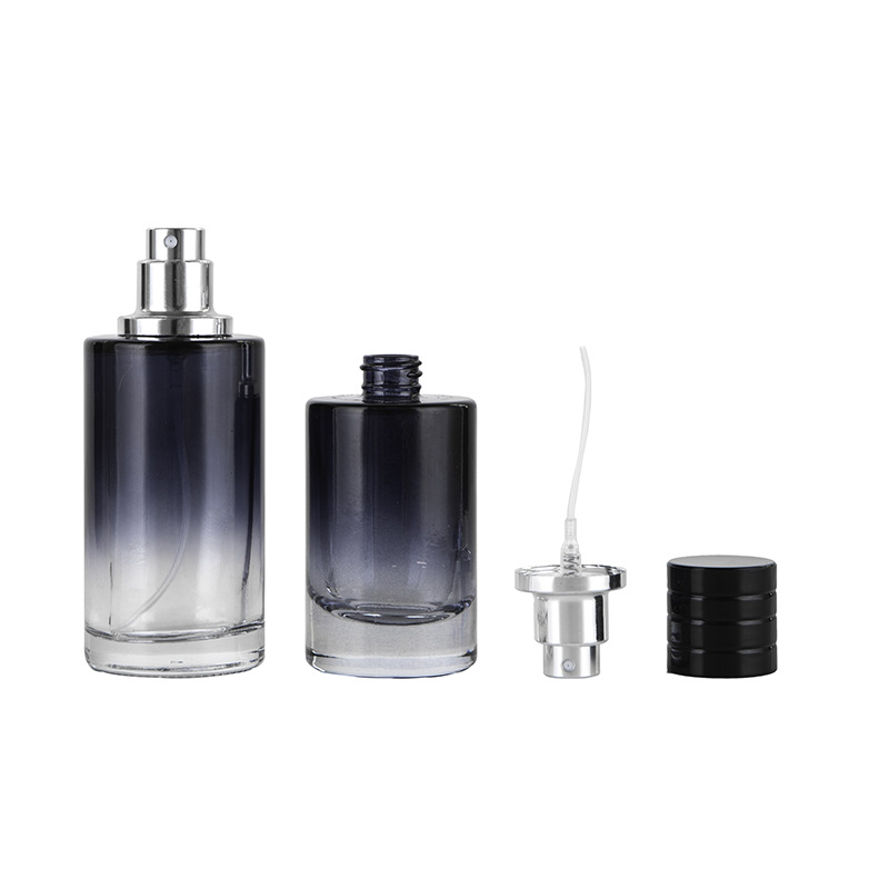 En stock B028-30ml50ml de color degradado tornillo boca botella de perfume de vidrio/sub-Botella/botella de spray/prensa botella vacía