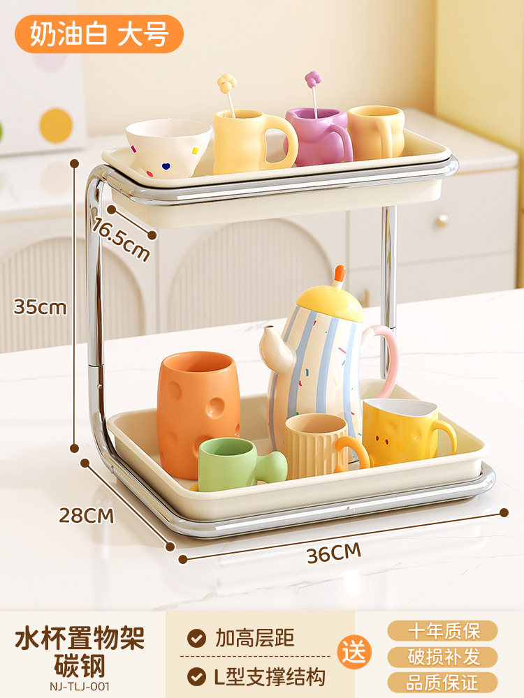 인스 스타일 밀키 화이트*더블 레이어 판금 스파이스 랙*대형