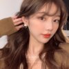 7#Half circle pearl-earrings