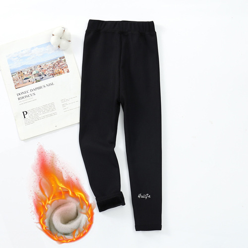 Children's fleece leggings, girls' trousers, thickened leggings, outer wear, girls' autumn pants, stretch pants, warm pants