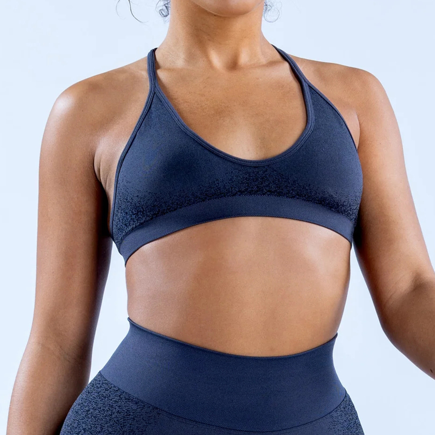 Sujetador de yoga ajustado y sin costuras transfronterizo de AliExpress Sujetador de fitness de uso exterior jacquard de alta elasticidad Sujetador deportivo