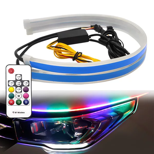 Car Rgb Symphony Light Strip App Mobile Phone Bluetooth Control Daytime Running Light 30Cm45Cm60Cm Turn Signal Light