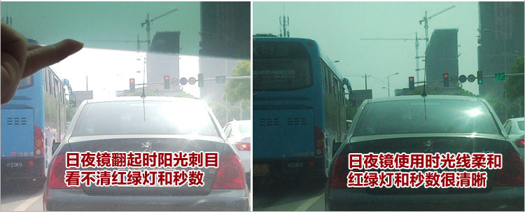 Anti-Glare Mirror for Cars, Day and Night Use, Car Sun Visor Night Vision Goggles, Anti-Dazzle and Anti-Glare for Drivers