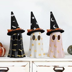 クロスボーダーホットハロウィンゴーストランプ樹脂装飾品ゴーストフェスティバルパーティー雰囲気装飾ウィザードハットゴースト小道具ランプ