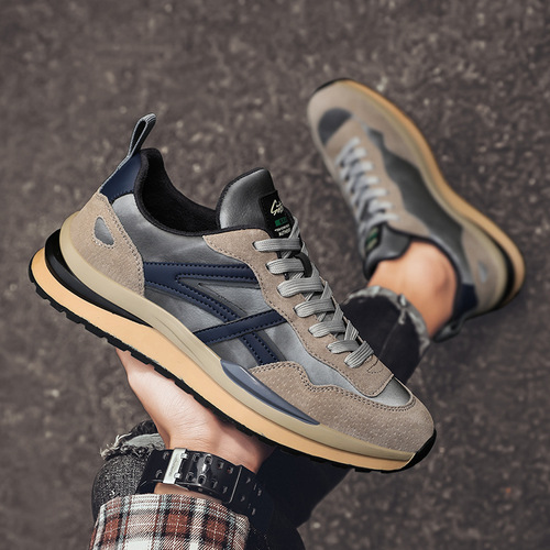 New Spring Retro Forrest Gump Shoes Genuine Leather Breathable Casual Men's Shoes Korean Style Trendy Versatile Sports Youth Dad Shoes