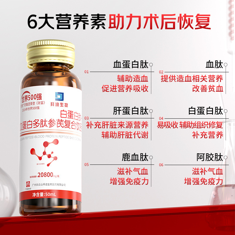 白云山白蛋白肽口服液术后提升血红蛋白老年免疫力恢复营养品|undefined