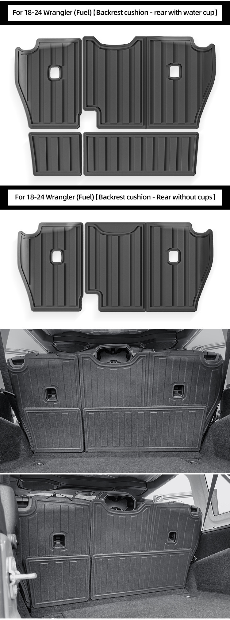 Suitable for 18-24 Jeep Wrangler Car Floor Mats, Fully Environmentally Friendly Tpe Floor Mats, Trunk Mats
