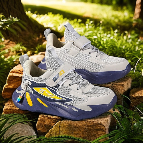 Hot-selling children's shoes for boys in spring and autumn, mesh breathable and non-slip platform soles, students 'casual running children's sports shoes