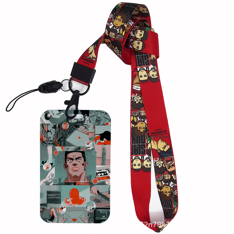 Dibujos animados japoneses slam dunk competencia nacional tarjeta de estudiante tarjeta de comida tarjeta de autobús cubierta certificado de trabajo titular de la cuerda del teléfono móvil