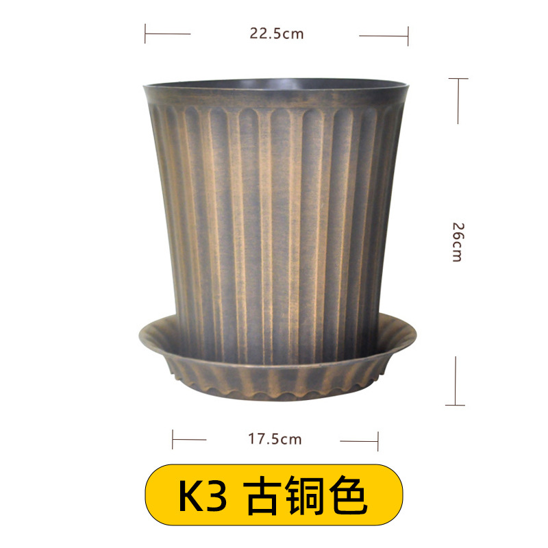 Venta al por mayor retro estilo europeo galón maceta de plástico maceta hogar Hortensia Rosa alambre Lotus resina maceta