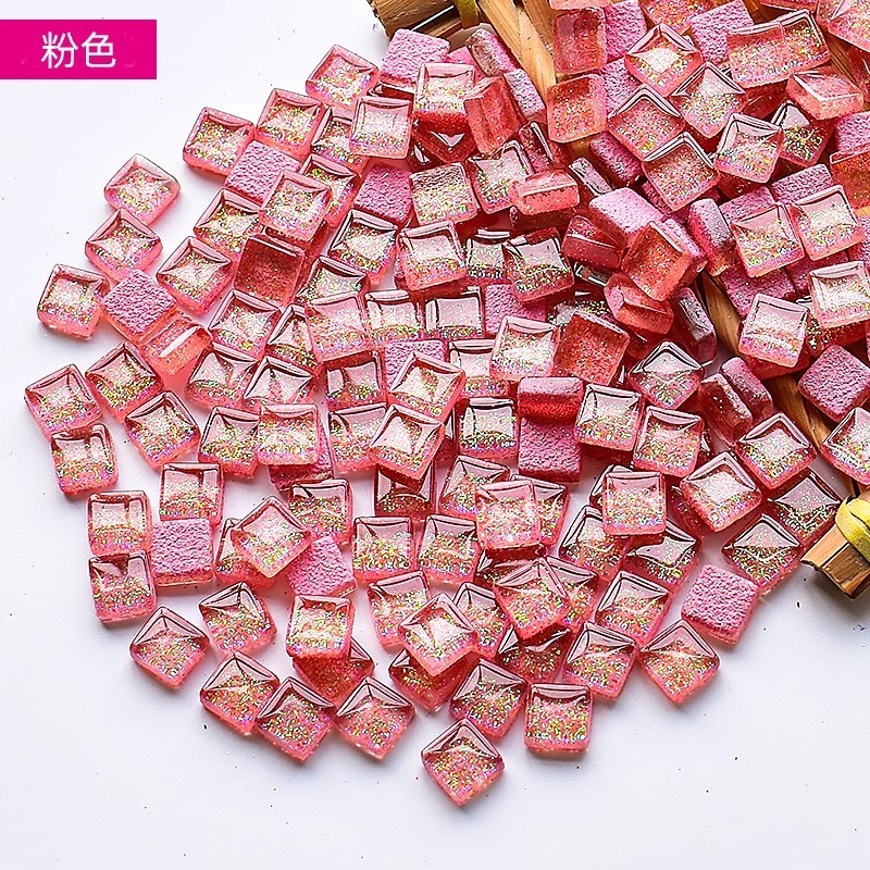 1cmキラキラガラスモザイクDIY子供手作り材料小粒水晶自己貼り付け|undefined