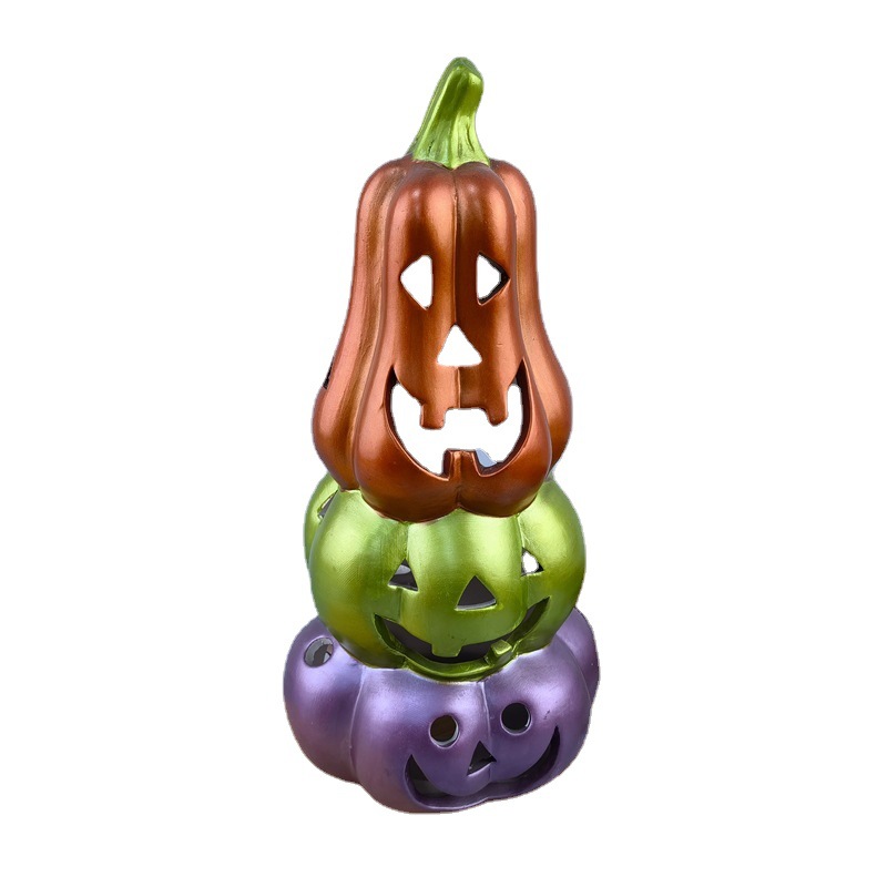 Lámpara de calabaza LED de Halloween, cosecha de otoño, festival de fantasmas, artesanía de cerámica, decoración, muestra de calabaza, personalización de imagen