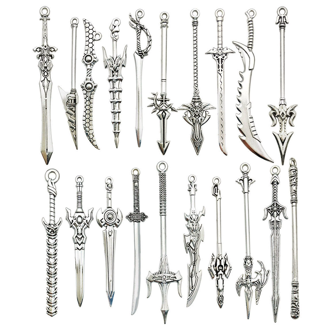 Metal sword, pendant, accessory with accessories, DIY
