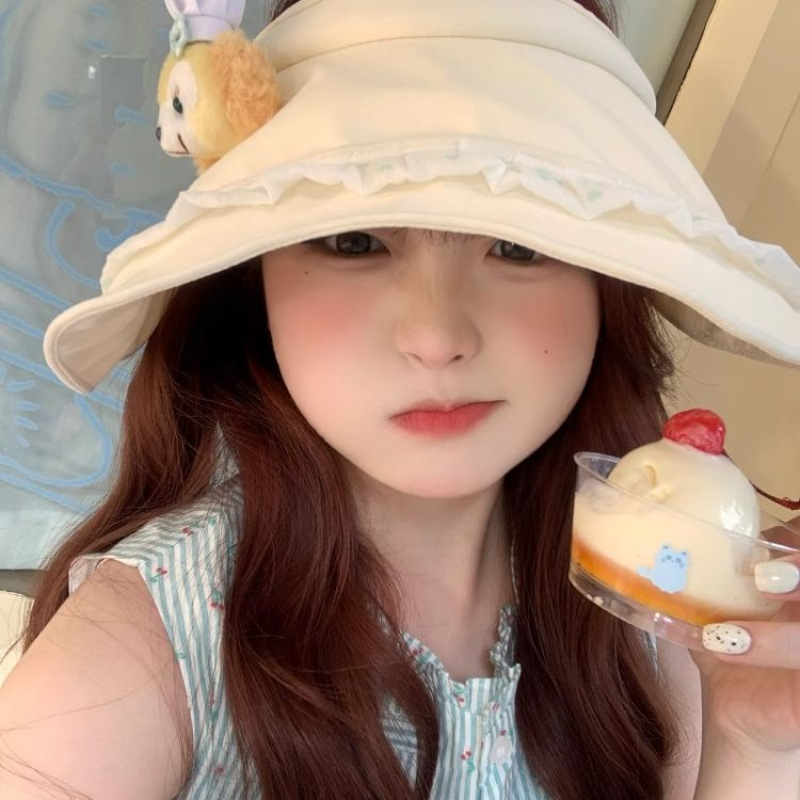 First Release! Bingbing and Friends Nai Li's Original Summer Large Brim Portable Lightweight Empty Top Egg Roll Sun Hat