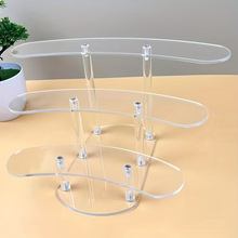 透明亚克力阶梯展示架手办玩偶泡泡玛特置物架纸杯蛋糕甜品展示台