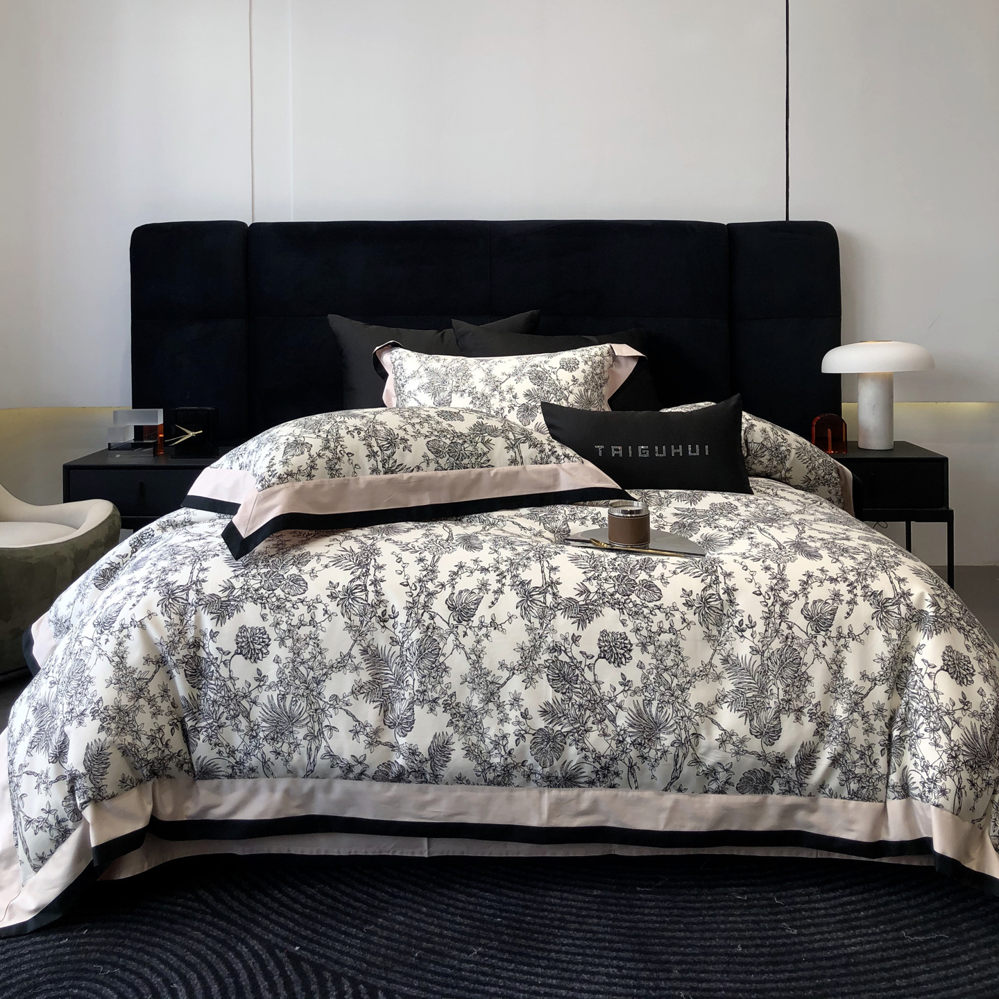 Set di biancheria da letto in cotone a fibra lunga, lussuoso, stile vintage francese, boho, di alta gamma, composto da quattro pezzi, in puro cotone, adatto a tutte le stagioni._voghion.com