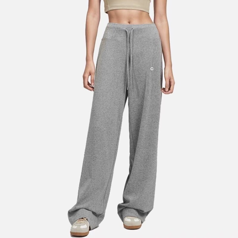 In-Stock Alogant Spring New High-Waisted Drapey Sports Casual Pants Slimming Versatile Loose Drawstring Wide-Leg Pants