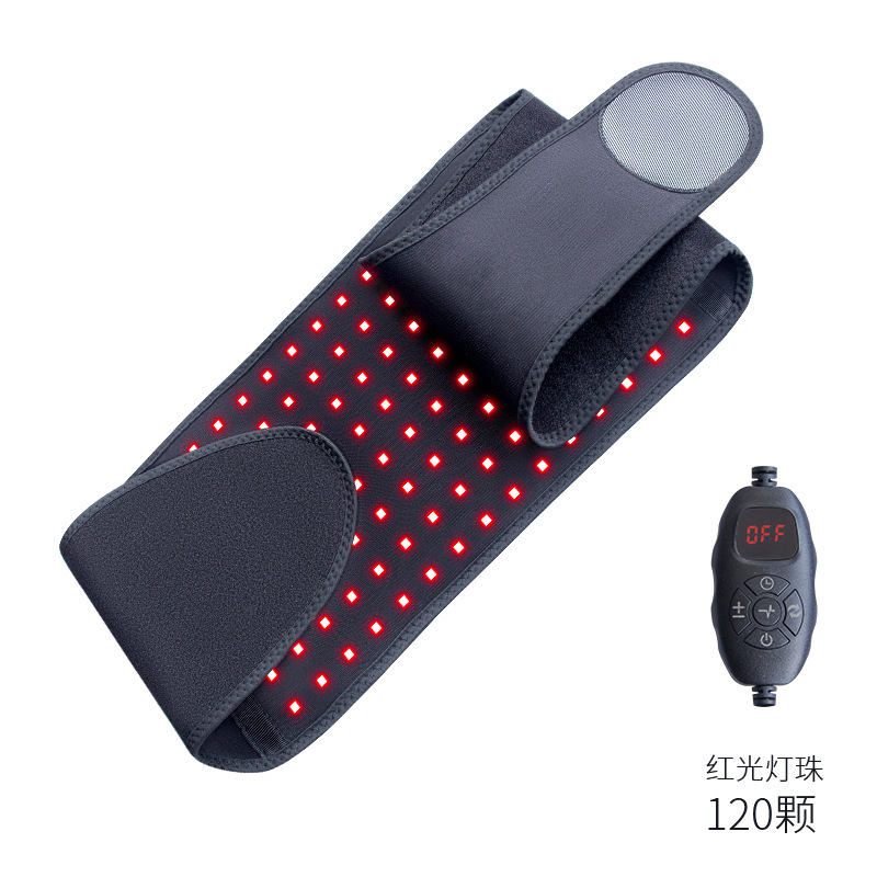 工場販売赤色光理学療法ベルト 120 LED 血行促進リラックス鎮痛治療装置新しい加熱暖かい宮殿保護ベルト|undefined