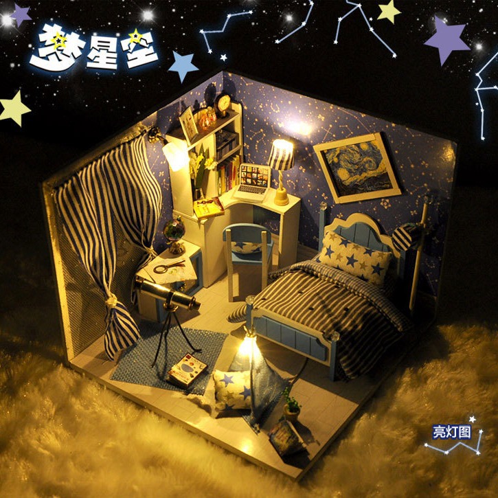 Tianyu Diy Cabin Dream Starry Sky Assembled Handmade Model Toys Creative Birthday Gifts Girl Bestie Ornaments