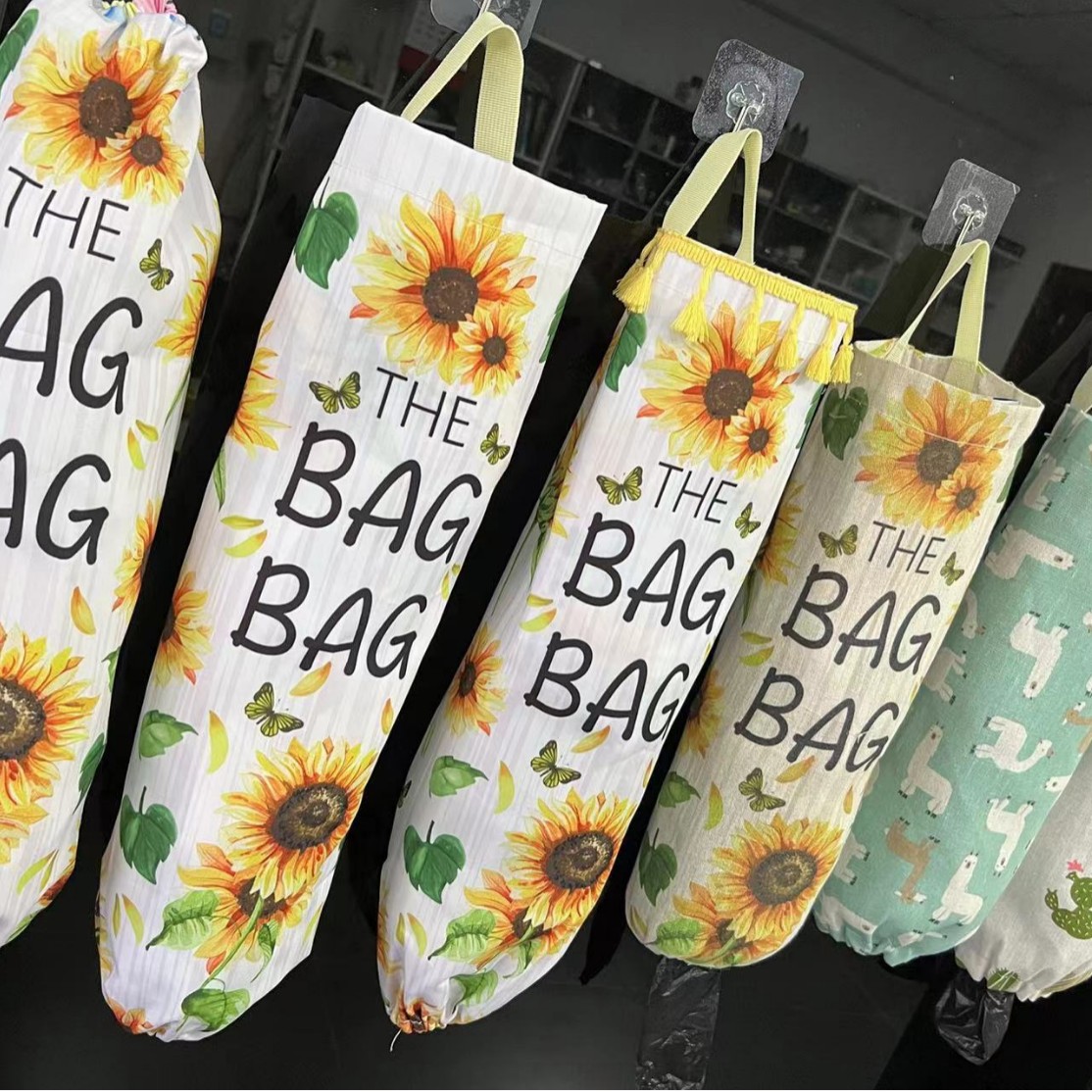 Bolsa de compras montada en la pared bolsa de almacenamiento en rack de almacenamiento bolsa de almacenamiento de basura colgante cocina del hogar bolsa de plástico bolsa de organización