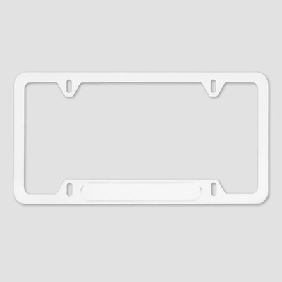 License plate holder/license plate holder — Frame North American License Plate Frame - 4-holes-slotted-spray-white