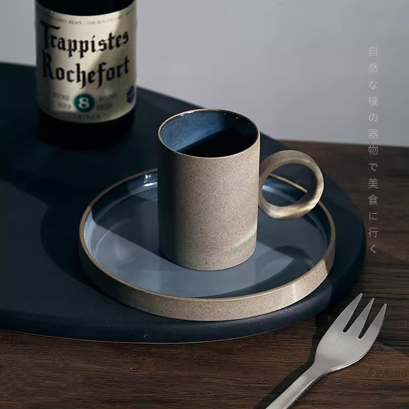 Cerámica de mano de lavado de café de oído nórdico vientos de café italiano de alto valor de alta calidad exquisito menú de la tarde conjunto de platos