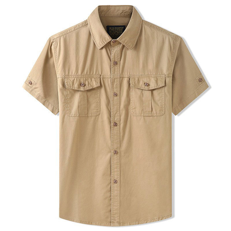 Camisas de hombre al aire libre camisa de manga corta de verano ropa casual de hombre anti-arrugas herramientas sin quemar camisa transpirable